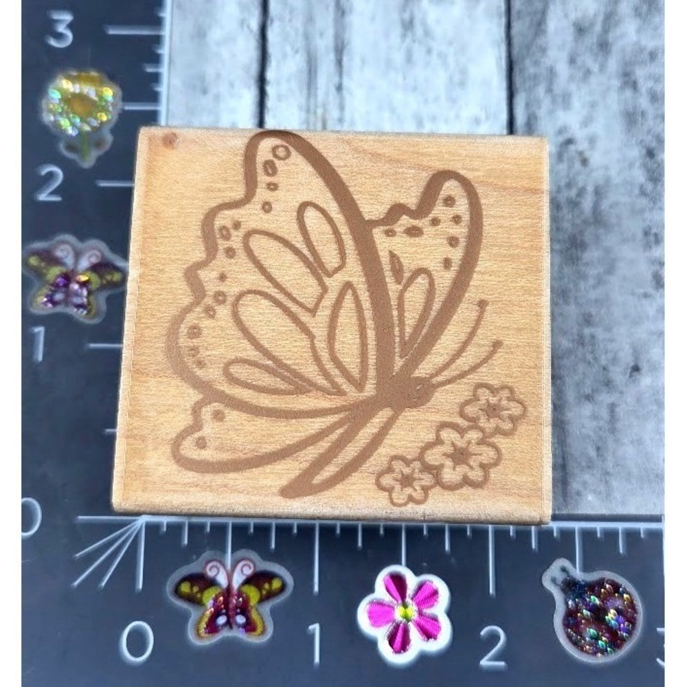 Hero Arts Poetic Wings Butterfly E1772 Rubber Stamp Wood #S16